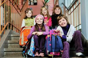 happy children group in school photo