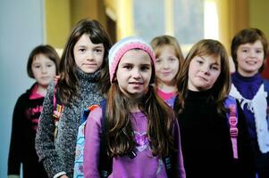 happy children group in school photo