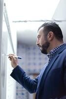 businessman giving presentations at conference room photo