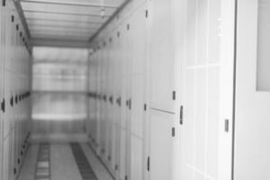 modern server room with white servers photo