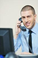 businessman with a headset photo