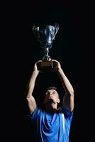 jugadores de fútbol celebrando la victoria foto