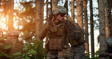 officer is  showing tactical hand signals photo