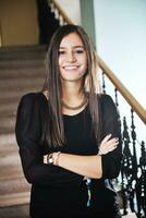 student girl portrait at university campus photo