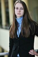 student girl portrait at university campus photo