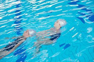 help and rescue on swimming pool photo