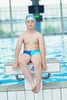 child portrait on swimming pool photo