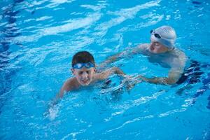 child portrait on swimming pool photo