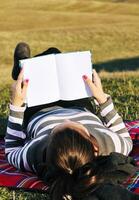 teen girl study outdoor photo