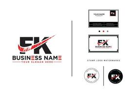 Fk, Fk Brush Letter Logo, Unique FK Logo Letter Design For Shop vector