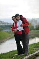 happy couple outdoor photo