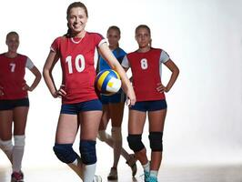 grupo de mujeres de voleibol foto