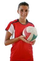 niña jugando voleibol foto