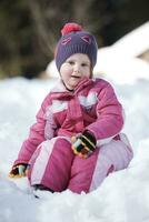 little girl at winter day photo