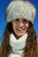 happy woman at winter photo