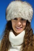 happy woman at winter photo
