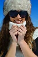 happy woman at winter photo