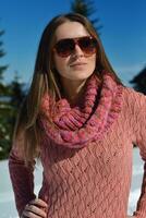 happy woman at winter photo