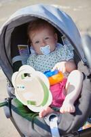 portrait of baby in carriage photo