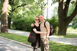 portrait of a couple in the park photo