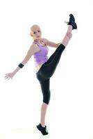 fitness and exercise with blonde woman photo