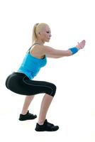 fitness and exercise with blonde woman photo