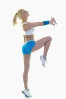 fitness and exercise with blonde woman photo