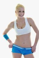 fitness and exercise with blonde woman photo