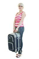 woman with travel bag photo