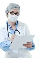 isolated adult woman nurse photo