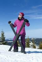 winter woman ski photo