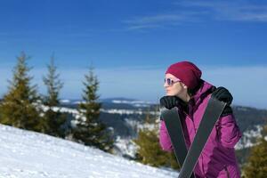 winter woman ski photo