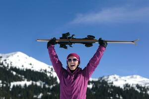 winter woman ski photo