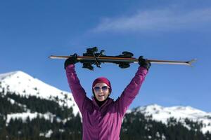 winter woman ski photo