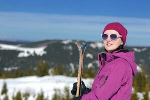 winter woman ski photo