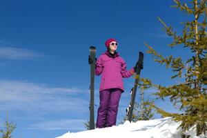 winter woman ski photo