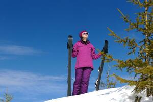 winter woman ski photo