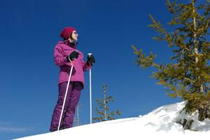 winter woman ski photo