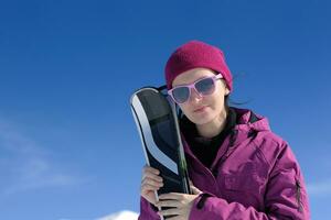 winter woman ski photo