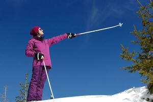 winter woman ski photo