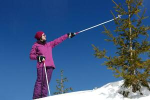 winter woman ski photo