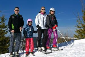 portrait of happy young family at winter photo