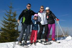 portrait of happy young family at winter photo