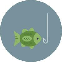 enganchado pescado vector icono