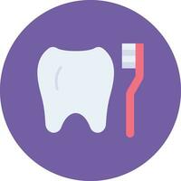 Cleaning Tooth with Brush Vector Icon