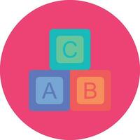 a B C bloques vector icono