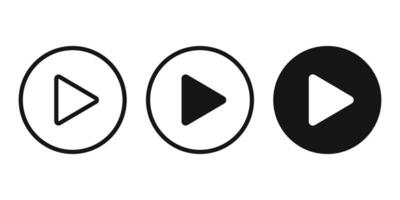 Play icons set. Audio and video play button icon set. Play Icon for Graphic Design Projects vector
