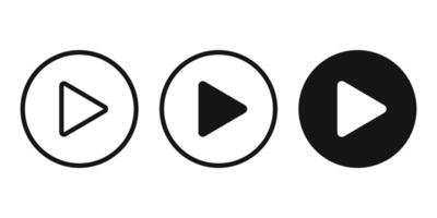 jugar íconos colocar. audio y vídeo jugar botón icono colocar. jugar icono para gráfico diseño proyectos vector
