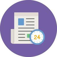 24 Hours News Vector Icon