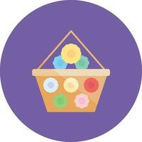 Flower Basket Vector Icon